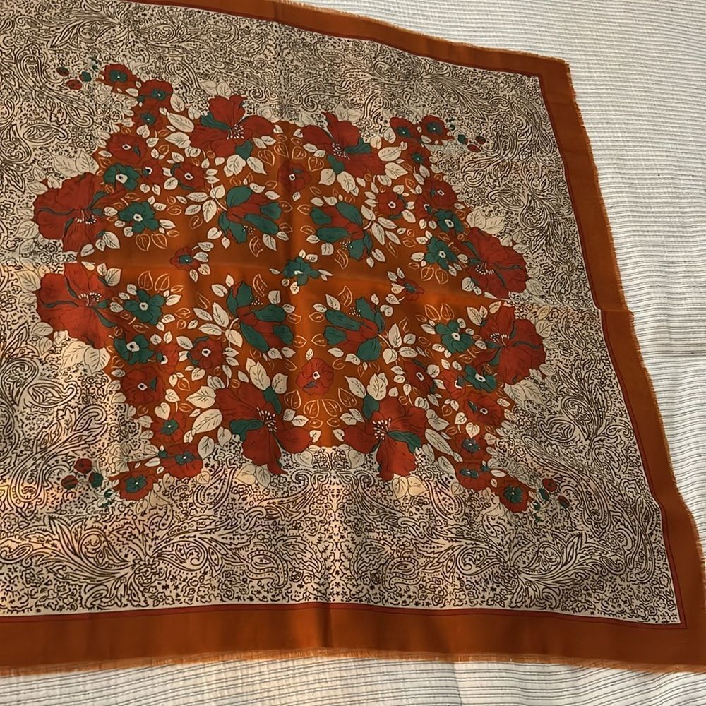 Floral Patterned Scarf-Rayon - Picture 3 of 10